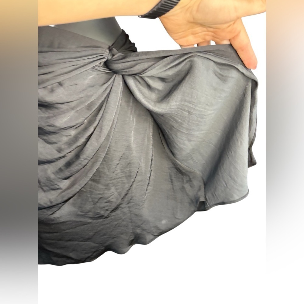 Naked Zebra women’s tie on the side and a draped, layered look black mini skirt - Picture 6 of 9